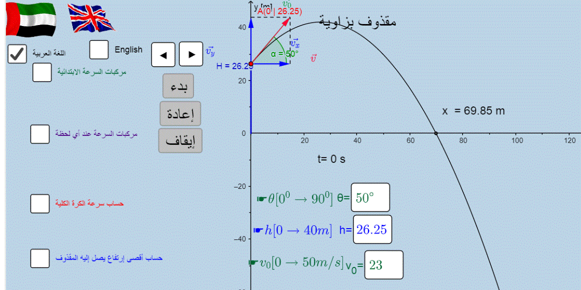 مقذوف بزاوية