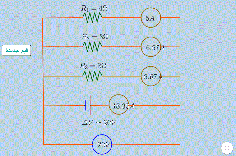مقاومات على التوازي ورسم I-V