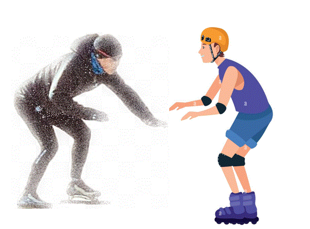 two skaters