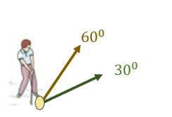 زاويتا قذف متكاملتان: 30 و60 درجة