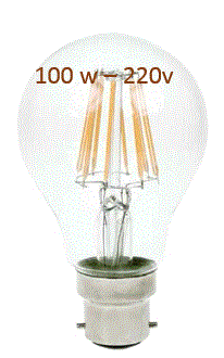 مصباح كتب عليه 100 W و220 V